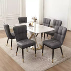 Bekrvio Esszimmerstühle 6er-Set, moderne gepolsterte Kunstledersitze mit hoher Rückenlehne, Metallbeine, armlose Küchenstühle für Wohn- und Esszimmer