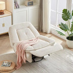 Drehbarer Relaxsessel aus Cord mit Gleitfunktion und Fußstütze für das Wohnzimmer