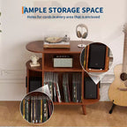 Plattenspielerständer im Mid-Century Modern Stil, Schallplattenregal aus Holz, offener Vinyl-Aufbewahrungsschrank, für Wohnzimmer, Schlafzimmer