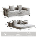 Umwandelbares Bodenschlafsofa mit Rückenkissen, Chenille-Gewebe für Wohnzimmer Schlafzimmer