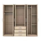 6-türiger Holz-Kleiderschrank mit Schubladen für das Schlafzimmer