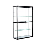 Zeitgenössische rechteckige Vitrine aus schwarzem Glas