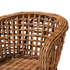 bali & pari Mario Modernes, böhmisches Esszimmerstuhl-Set, 2-teilig, aus Natur-Teakholz und Rattan
