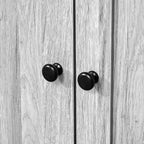 HOMCOM Küchenbuffet 63,5 mit Aufsatz, Vorratsschrank mit 4 Einlegeböden, Schubladen, gerahmten Glastüren, offener Mikrowellenablage