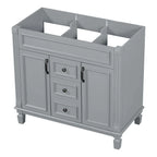 Moderner 36'' Badschrank mit Aufsatzwaschbecken und Spiegelschrank, 2 Türen und 2 Schubladen