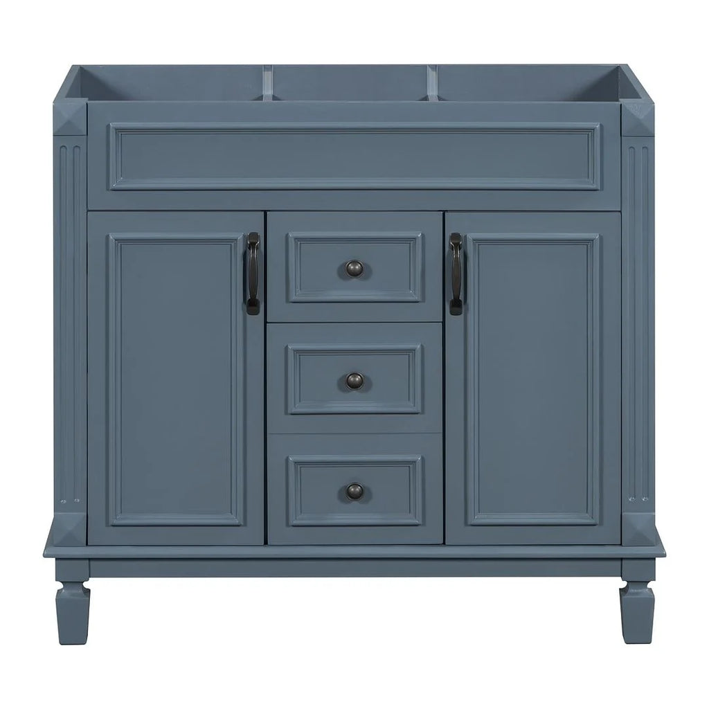 Moderner 36'' Badschrank mit Aufsatzwaschbecken und Spiegelschrank, 2 Türen und 2 Schubladen