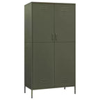 vidaXL Kleiderschrank Olivgrün 90x50x180 cm Stahl