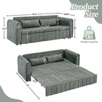 Modernes Schlafsofa aus Samt mit Rollarmen, verziert mit Kupfernägeln