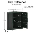 Dovelina Eckschrank mit verstellbaren Einlegeböden, Anrichte, Buffet, Weinschrank, Küchen- und Esszimmerschrank mit Holztüren – 31H x 31W, 36H x 31W