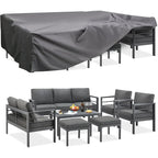 AECOJOY 7-teiliges Aluminium-Terrassenmöbel-Set Outdoor-Gesprächsgarnitur
