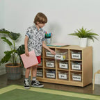 Mobiler Cubby-Schrank mit 15 offenen Behältern, 3x4, Kindermöbel