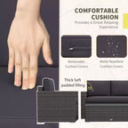 4-teiliges Rattan-Sofa-Set, Korbsessel-Set mit Zweisitzer, Couchtisch mit Glasplatte für Garten und Außenbereich