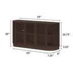 Plank+Beam Contour Massivholz-Sideboard mit 3 Türen, 150 cm TV-Lowboard für Wohnzimmer