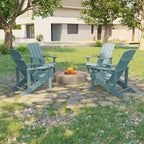 Bonosuki Wetterfeste Outdoor-Adirondack-Stühle aus Holz – 4er-Set