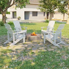 Bonosuki Wetterfeste Outdoor-Adirondack-Stühle aus Holz – 4er-Set