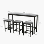 Stehtisch-Set mit 3 Hockern
