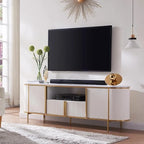 Moderner Luxus-TV-Ständer, Entertainment-Center, mit Kunstmarmorplatte