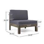 Brava 6-teiliges Loungeset aus Akazienholz von Christopher Knight Home für den Außenbereich