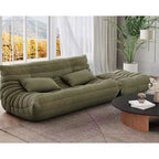 Übergroßes Fireside Sitzsack-Sofa & Ottoman, Tierfreundliches Kunstleder-Loveseat für Wohnzimmer, Büro, keine Montage