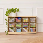 Mobiler Cubby-Schrank mit 15 offenen Behältern, 3x4, Kindermöbel