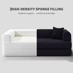 4-in-1 Schlafsofa, 79" rahmenloses Cord-Klappbodenbett mit Kissen, keine Montage erforderlich, Zweisitzer für kleine Wohnungen