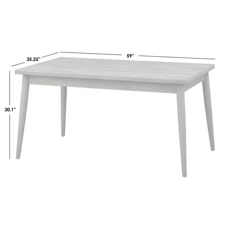 Lifestorey 5-teiliges Carlisle Esszimmer-Set aus Massivholz, Hellgrau: Mid-Century Modern, Kautschukholz, Polyester-Polsterung, Schaumstofffüllung