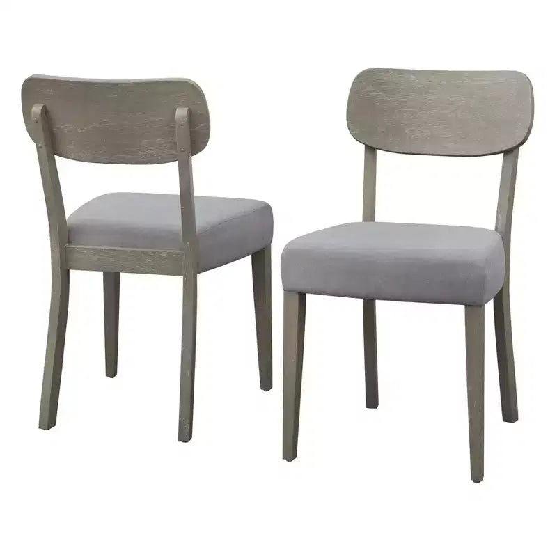 Lifestorey 5-teiliges Carlisle Esszimmer-Set aus Massivholz, Hellgrau: Mid-Century Modern, Kautschukholz, Polyester-Polsterung, Schaumstofffüllung
