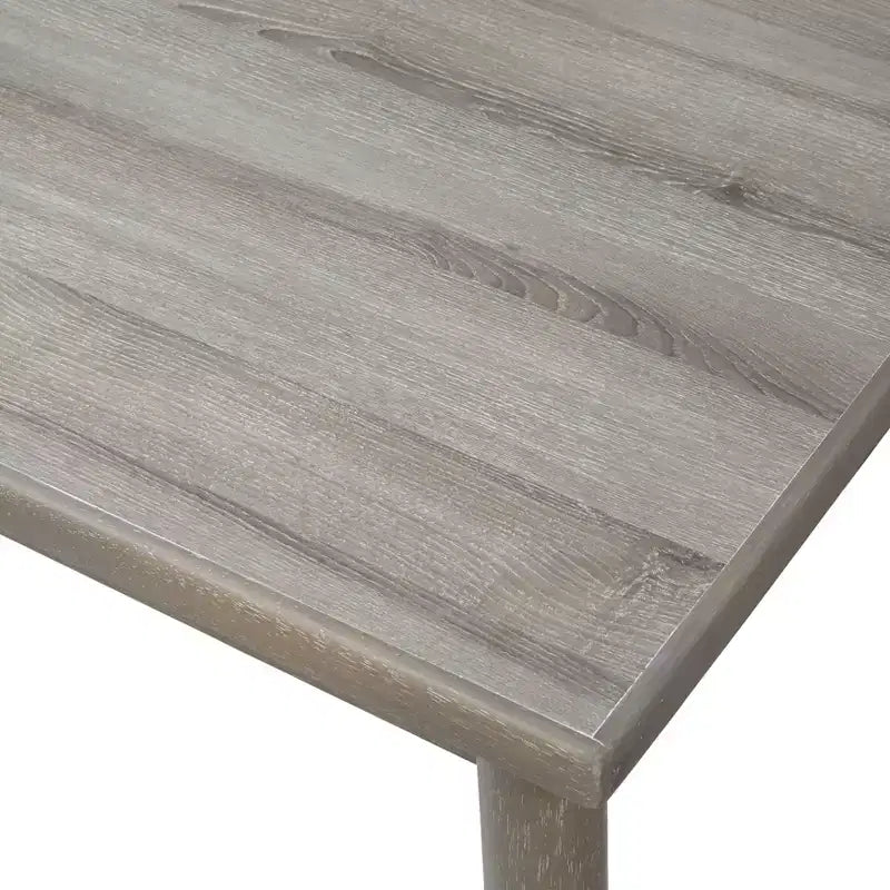 Lifestorey 5-teiliges Carlisle Esszimmer-Set aus Massivholz, Hellgrau: Mid-Century Modern, Kautschukholz, Polyester-Polsterung, Schaumstofffüllung