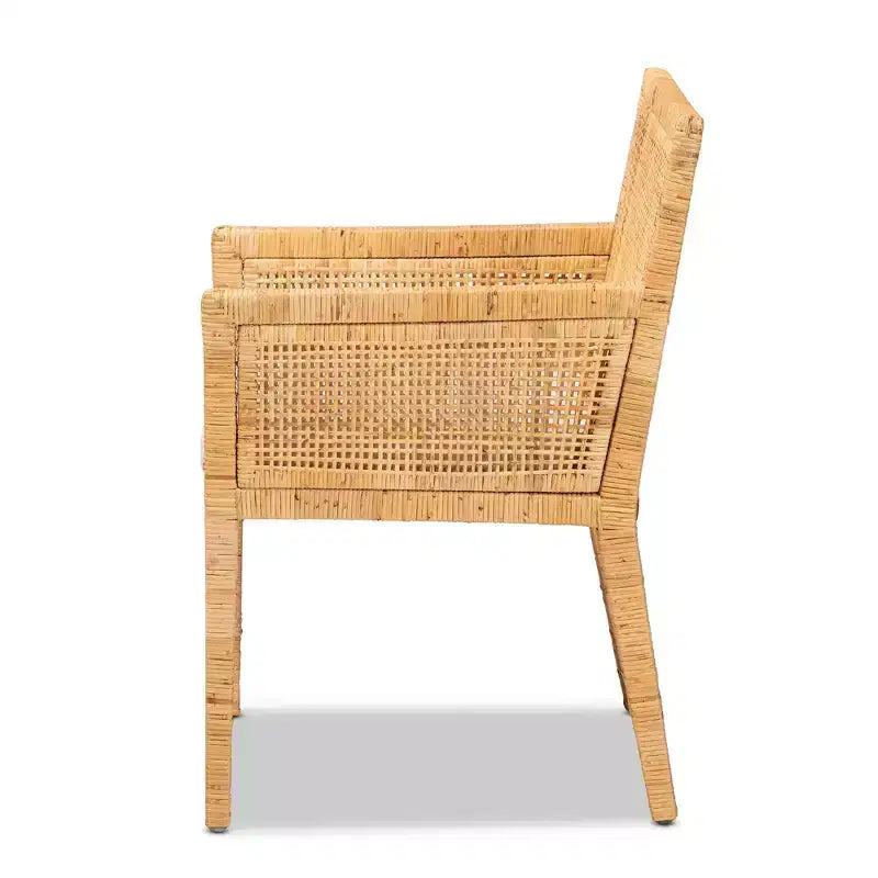 Karis Wood- und Rattan-Sessel Natur/Weiß - bali & pari