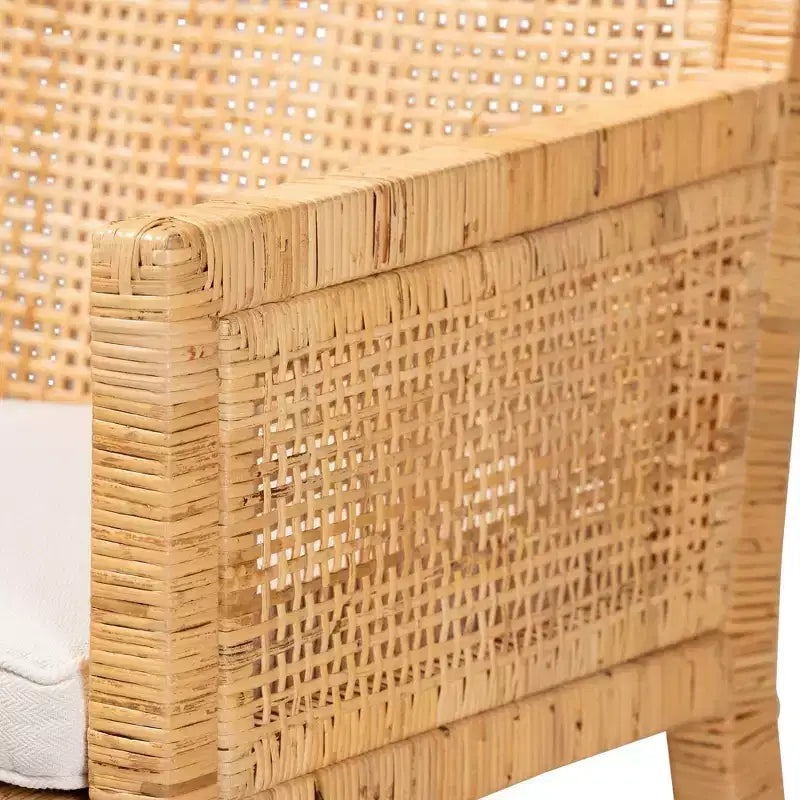 Karis Wood- und Rattan-Sessel Natur/Weiß - bali & pari