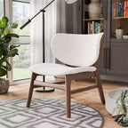 HOMES: Inside + Out River Run Mid-Century Modern Wingback Boucle Accent Chair Walnut