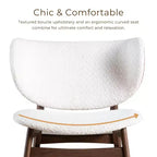 HOMES: Inside + Out River Run Mid-Century Modern Wingback Bouclé Akzentstuhl Walnuss