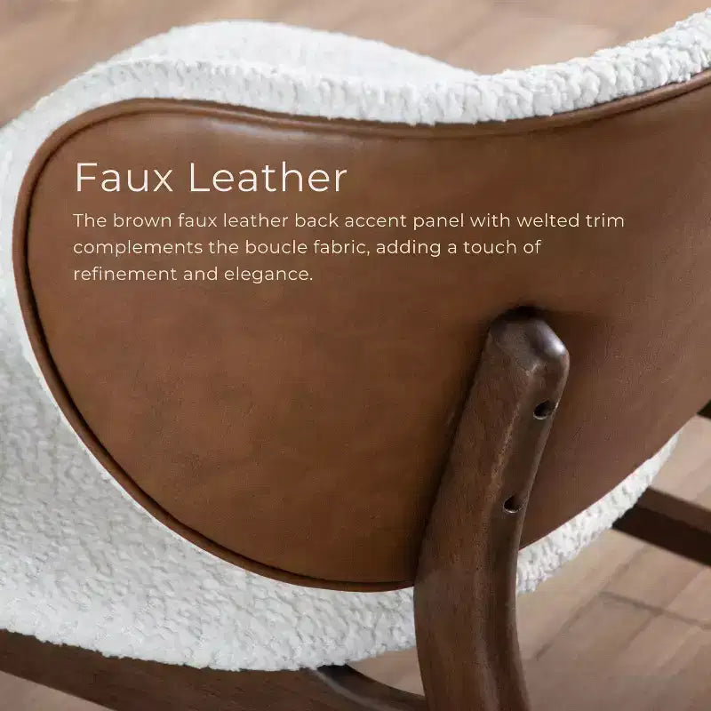 HOMES: Inside + Out River Run Mid-Century Modern Wingback Bouclé Akzentstuhl Walnuss