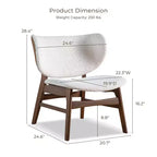 HOMES: Inside + Out River Run Mid-Century Modern Wingback Bouclé Akzentstuhl Walnuss