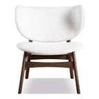 HOMES: Inside + Out River Run Mid-Century Modern Wingback Bouclé Akzentstuhl Walnuss