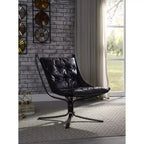 30" Carney Grain Leder Akzentstuhl Vintage Blau - Acme Furniture: Metallrahmen, Keine Montage, 60 Tage Garantie