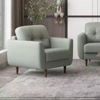 35" Radwan Stuhl Pesto Grünes Leder - Acme Furniture: Geknöpft, Holzbeine, keine Montage erforderlich