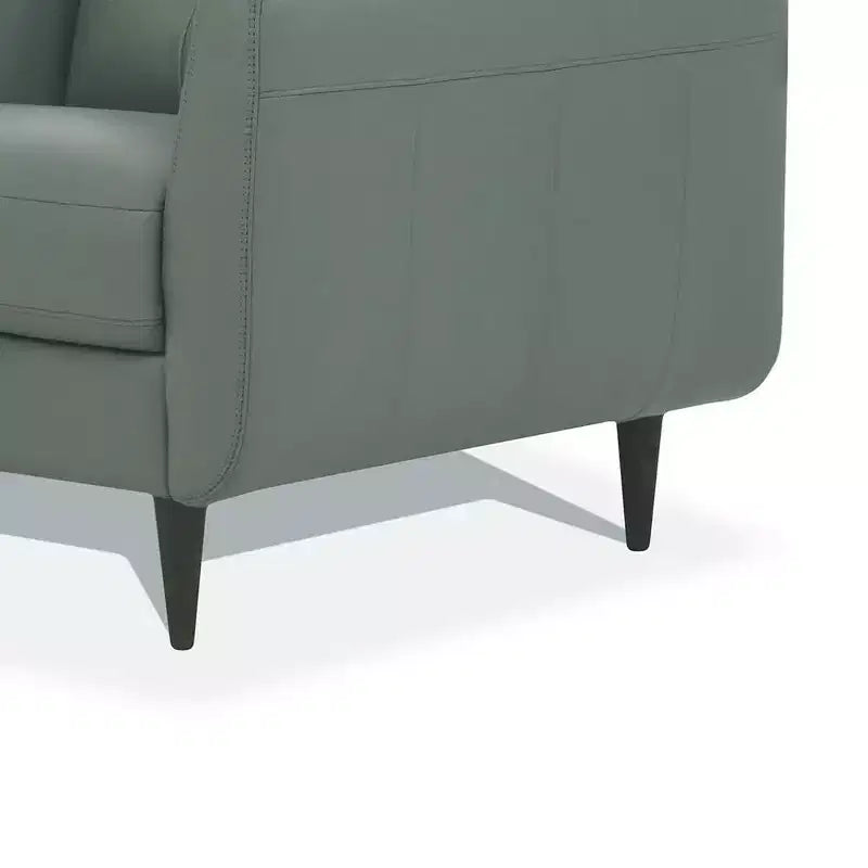 35" Radwan Stuhl Pesto Grünes Leder - Acme Furniture: Geknöpft, Holzbeine, keine Montage erforderlich