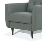 35" Radwan Stuhl Pesto Grünes Leder - Acme Furniture: Geknöpft, Holzbeine, keine Montage erforderlich