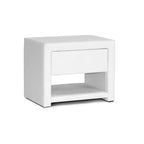 Massey Upholstered Modern Nightstand White - Baxton Studio