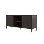 24/7 Shop At Home Kelson Multi Storage TV Stand for TVs up to 65": Metal Legs, Cable Management, Fixed Shelves