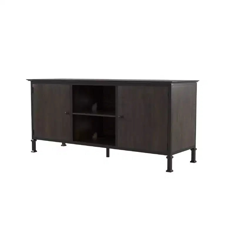 24/7 Shop At Home Kelson Multi Storage TV Stand for TVs up to 65": Metal Legs, Cable Management, Fixed Shelves