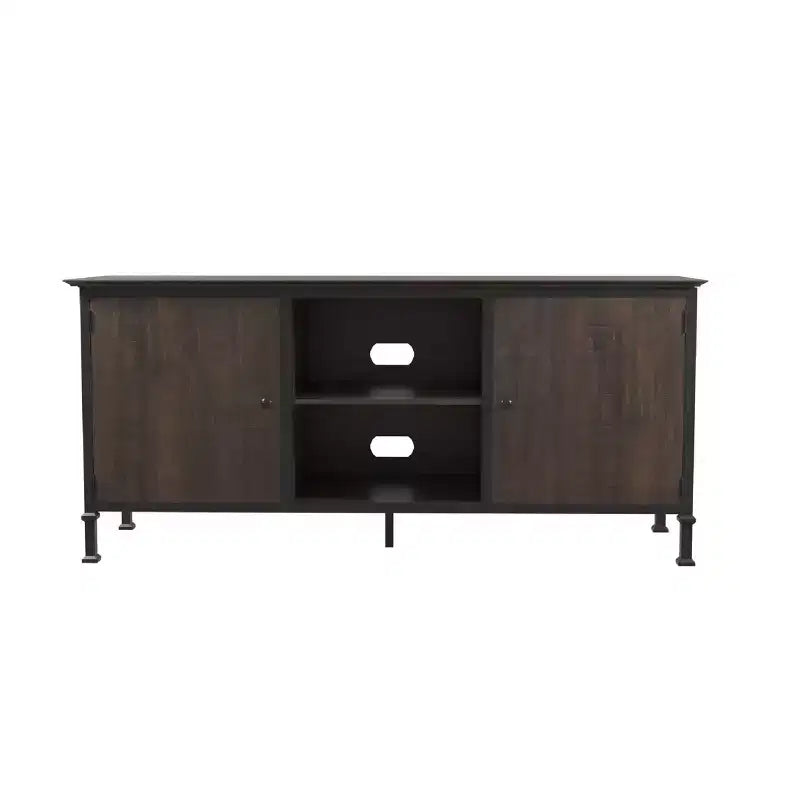 24/7 Shop At Home Kelson TV-Schrank mit mehreren Ablagen für Fernseher bis 65 Zoll: Metallbeine, Kabelführung, feste Regalböden