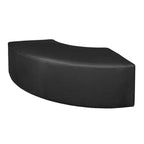 Travis Curved Ottoman Black - Regency: Lederbezogen, Mid-Century Modern, keine Montage erforderlich