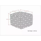 Laurene quadratischer Pouf aus gewebtem PET-Polyester Grau/Weiß – WyndenHall