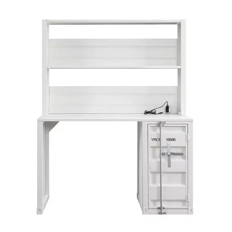 47 Zoll Cargo Schreibtisch Weiß – Acme Furniture: L-förmiges Metallgestell, keine Montage, Universalschublade