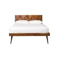 Queen Armand Bed Brown - Alder Bay: Midcentury Style, Platform Design, Wood Headboard, No Box Spring Needed