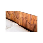 Queen Armand Bett Braun - Erlenbucht: Mid-Century-Stil, Plattformdesign, Kopfteil aus Holz, kein Boxspringbett erforderlich