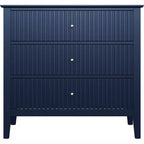 Heynemo Kommode mit 3 Schubladen, lackiert, 76 cm hoher Holz-Nachttisch mit Stauraum, breite moderne Kommode mit Kugelauszug