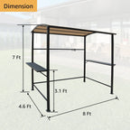 Outdoor-Grillpavillon mit Stahlrahmen, 1,5 m x 2,4 m